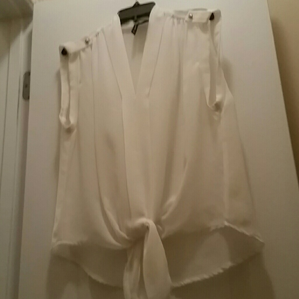 White sheer sleeveless top